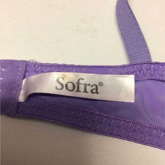 Sofra Women’s Lace Front Push Up Padded Bra with Underwire, Lilac, size 40C - Picture 5 of 10